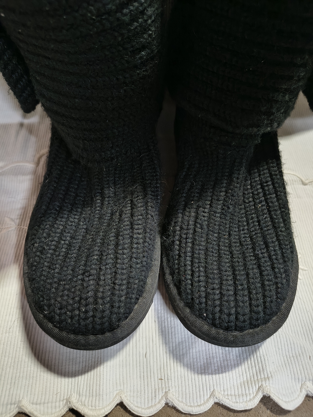 UGG Black Knit Button-Back Fold Boots - Picture 2 of 8